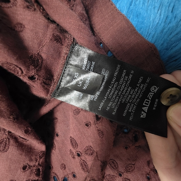 Anthropologie Embroidered Womens Blouse Size XS - Picture 8 of 11